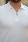 Erkek Fermuarlı Yakalı Kısa Kollu Tshirt resmi
